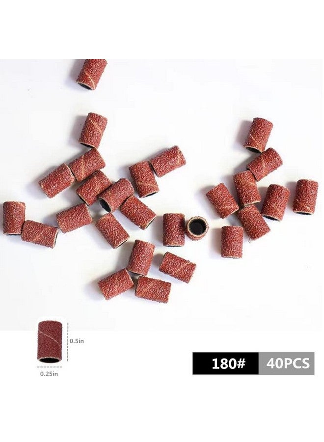 FULINJOY 40 Pcs Sanding Bands Nail Manicure #180 Grit File Sand Piece Set For Nail Drill Bits, Comes With A Mandrel - Image 2