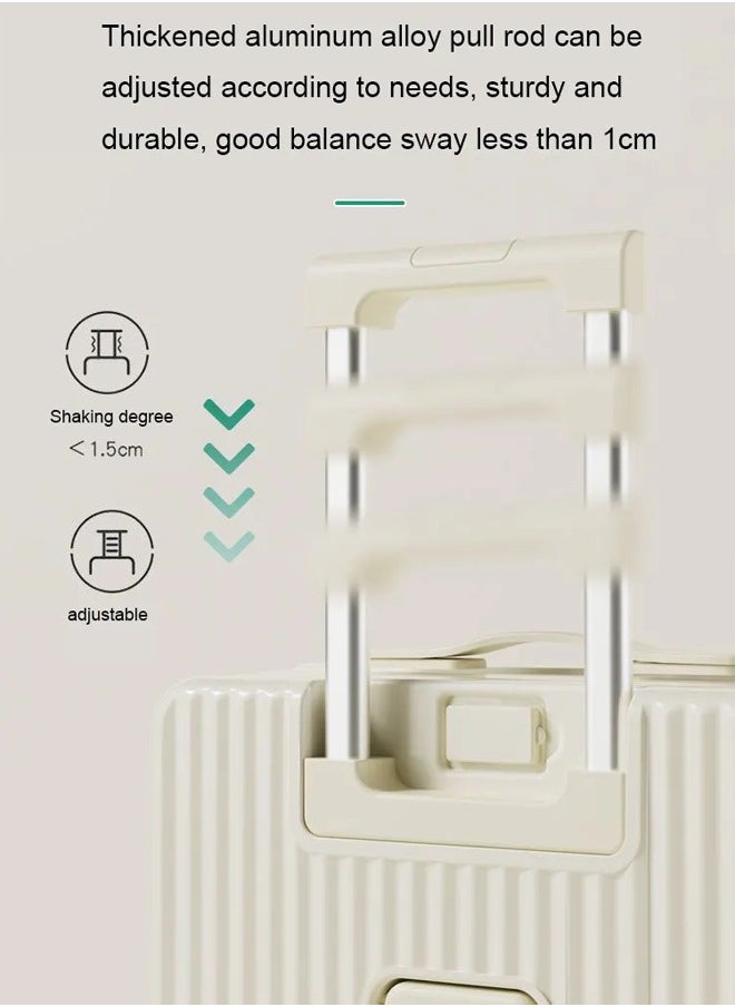 Bukela - Lightweight Boarding Box, Travel Suitcase, Large Capacity Trolley Case, Student Rolling Luggage, Multifunctional Trunk with Cup Holder USB Charging - Image 1