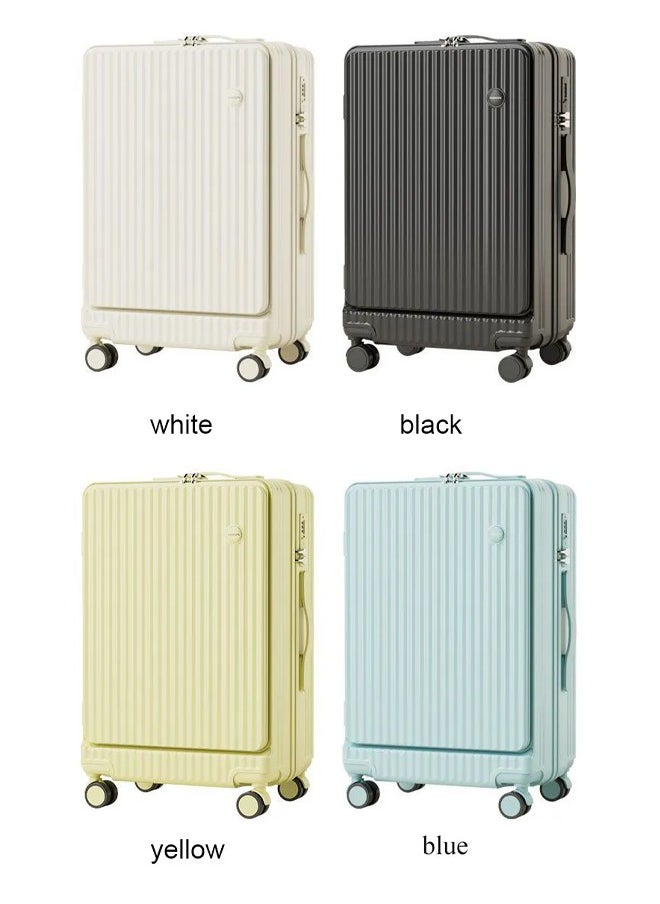 Bukela - Lightweight Boarding Box, Travel Suitcase, Large Capacity Trolley Case, Student Rolling Luggage, Multifunctional Trunk with Cup Holder USB Charging - Image 1