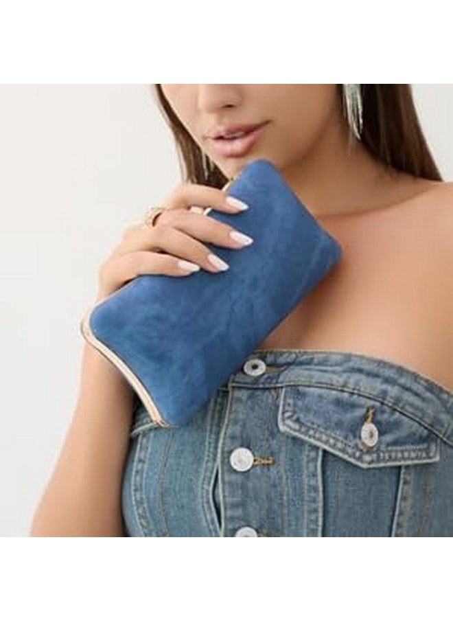 BELLAWOO - Demin Clutch Purses For Women Evening Bag Women Evening Purses Formal Party Clutches Wedding Purses Cocktail Prom (Light Blue) - Image 1