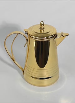HTH Classic Arabic Style Engraved Design Coffee Dallah Pot Rustproof Premium Stainless Steel Teapot Mirror Finish Coffee Kettle Milk Pot Easy Pour Anti Spill Spout Tea Kettle with Hinged Lid and Ergonomic Handle Dishwasher Safe Induction Safe Teapot for Office Home 1/1.5/2 L  - Image 3
