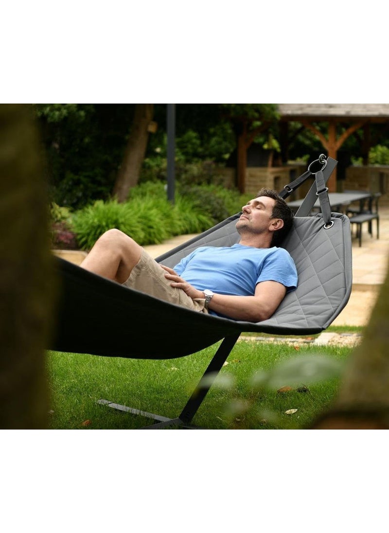 Extreme Lounging® - Original Outdoor Hammock with Self Supporting Metal Stand - Made in UK - Premium Quality Quilted B-Hammock - Large UV Protected & Waterproof Swing (310x130x115cm) - Grey - pzsku/ZD78C739A7B42FC1E13DBZ/45/_/1674474282/248c3f59-270d-4fa3-99d8-8f6a0c7477ee