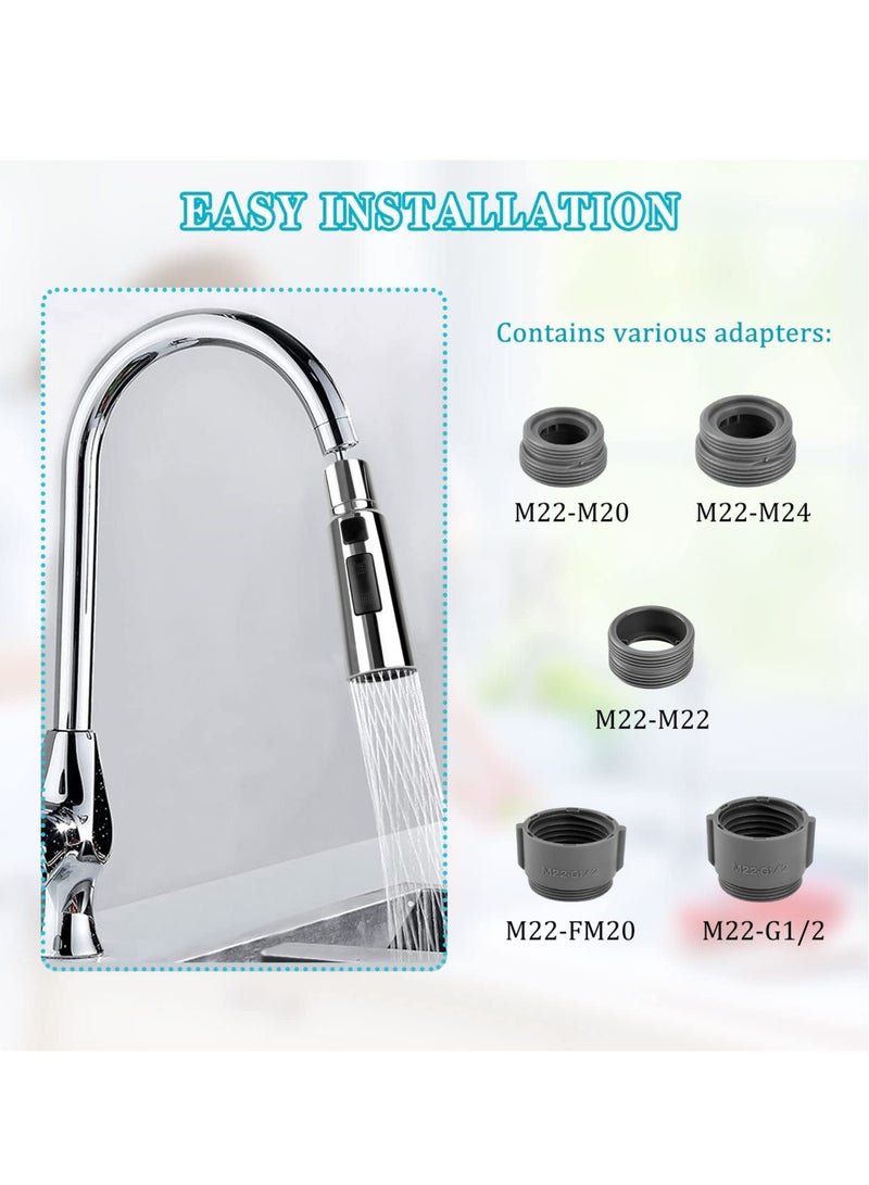 Excefore Kitchen Tap Spray Head, Kitchen Sink Tap Spray, 360° Swivel Spout FM22M24, Faucet Extender for Kitchen Sink, 3 Modes Tap Adapter Accessories  - Image 5