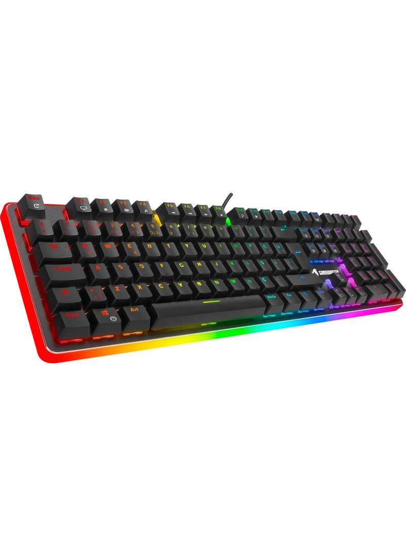 GameBooster G99 Vigor RGB Blue Optical Switch Waterproof Mechanical Black Gaming Keyboard  - Image 1