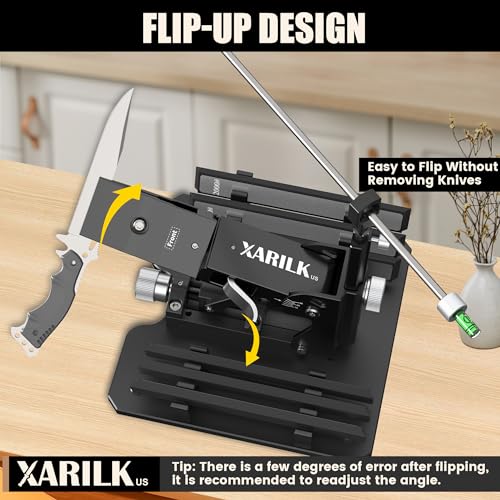 XARILK Upgraded XARILK Professional Knife Sharpening System GEN2, Heavy-duty | Aluminum Precision Knife Sharpener Tool & Sharpening Kit W/Diamonds (320# 800# 2000#) - Image 5