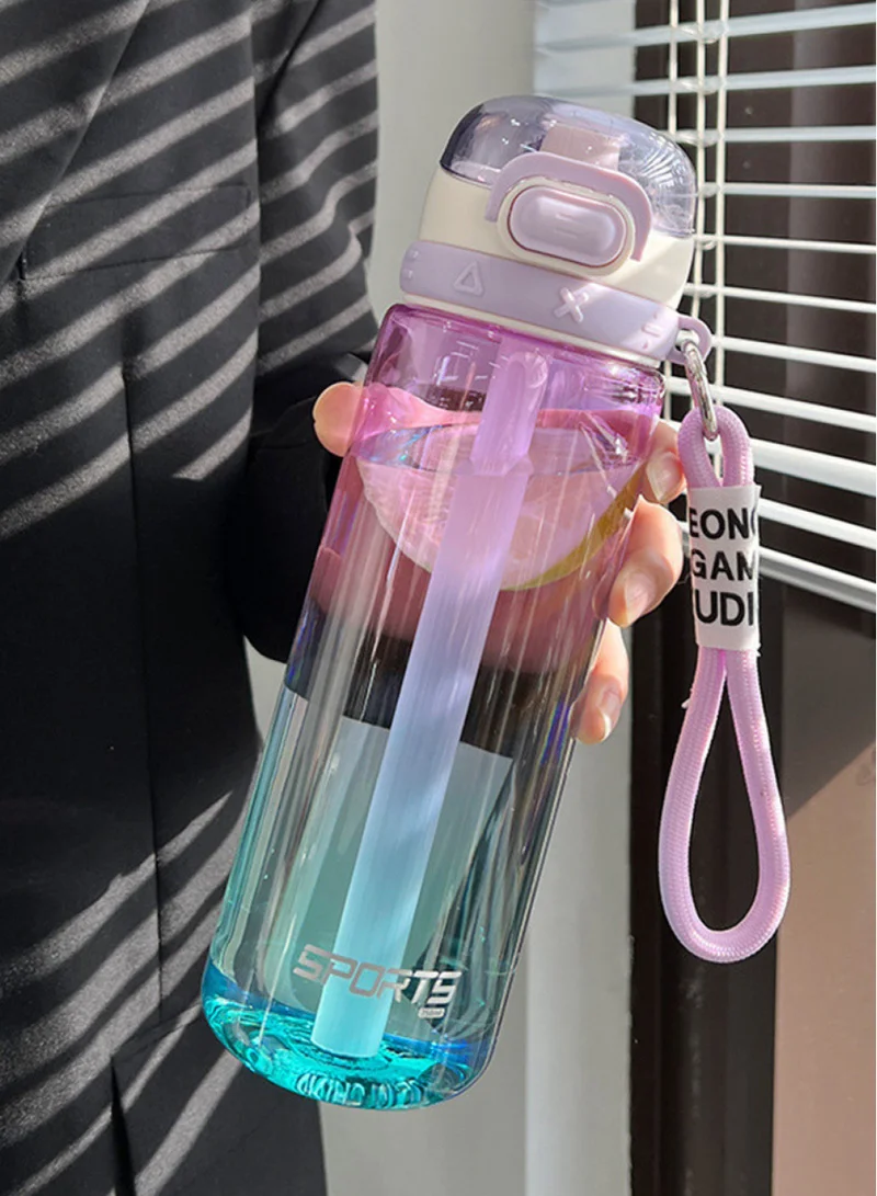 flâneur Leak-Proof 750ml Water Bottle with Straw, Handle, and Secure Lock - Travel Bottle, Large Capacity Lightweight Bottle, for Gym, Office, Outdoor Bootle, Eco-Friendly, Convenient Hydration