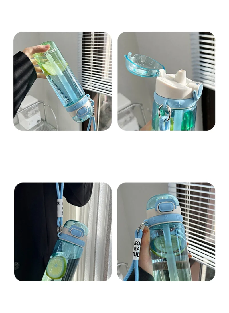 flâneur Leak-Proof 750ml Water Bottle with Straw, Handle, and Secure Lock - Travel Bottle, Large Capacity Lightweight Bottle, for Gym, Office, Outdoor Bootle, Eco-Friendly, Convenient Hydration