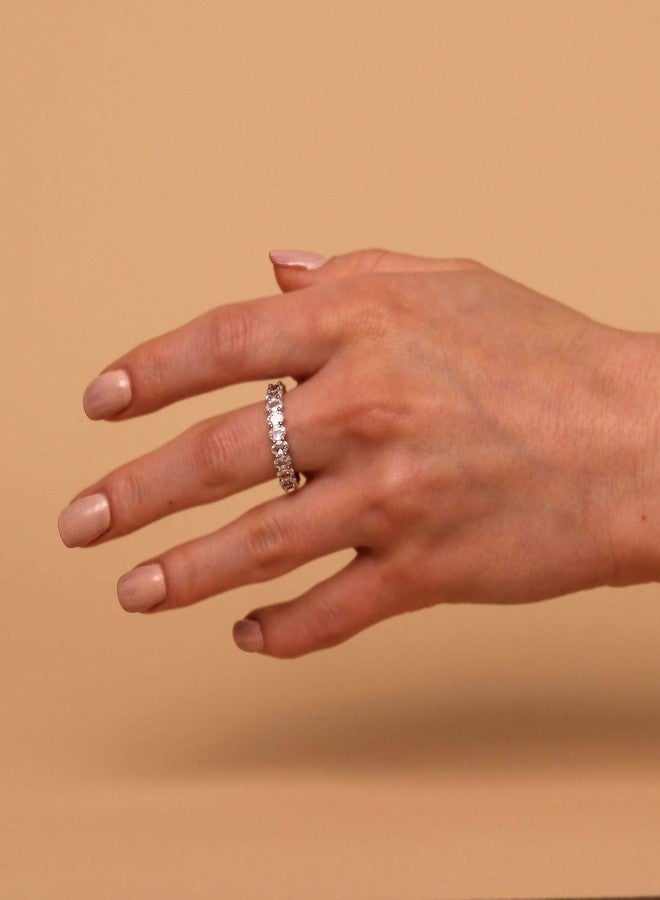 PAVOI خواتم الحب المطلية بالذهب الأصفر 14 قيراط من بافوي مع زركونيا مكعبة بيضاوية 5 مم خواتم ذهب أصفر قابلة للتكديس للنساء مقاس 7 - Image 3