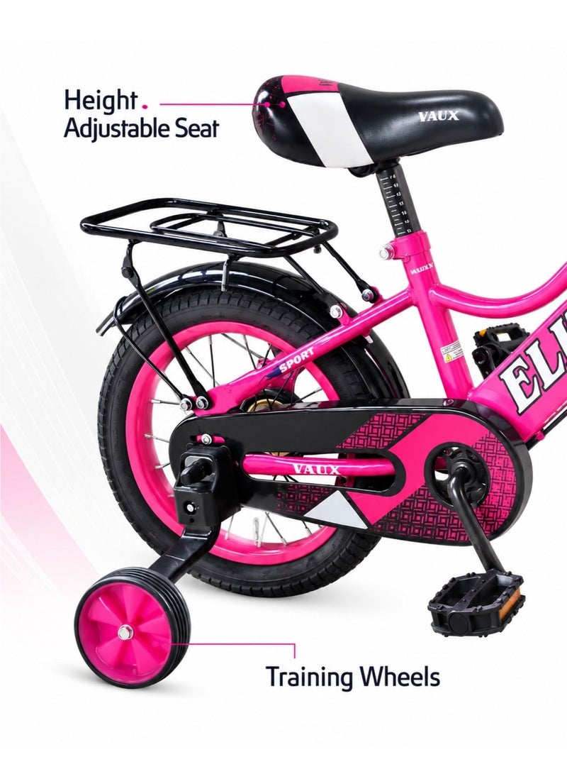 Aspire Books Elite 12-Inch Kids Bicycle with Training Wheels – Light Pink| AGE 2-4 - Image 4