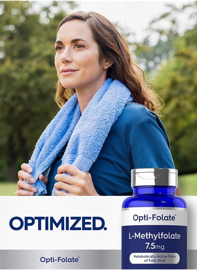 L Methylfolate 7.5 mg | 60 Capsules | Optimized and Activated | Non-GMO, Gluten Free | Methyl Folate, 5-MTHF | by Opti-Folate