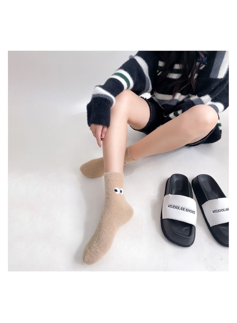 سيوسي 5 أزواج من الجوارب الصوفية، جوارب غامضة للنساء، جوارب شتوية مريحة منفوشة للنساء والفتيات، هدية للنساء والفتيات - Image 2