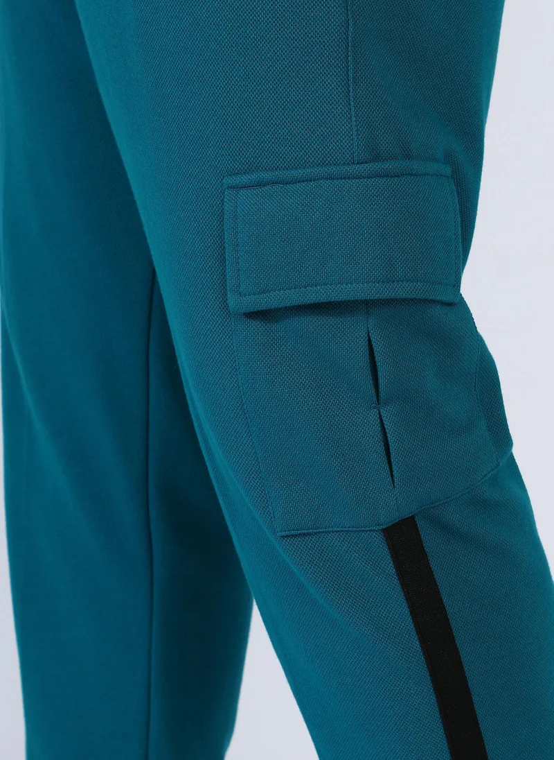 Instafab Plus  Men's Teal Blue Utility Cargo Trackpants for Men | Best Price UAE