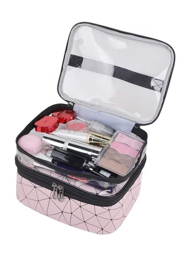 Double Layer Waterproof Cosmetics Bag Pink - Image 2