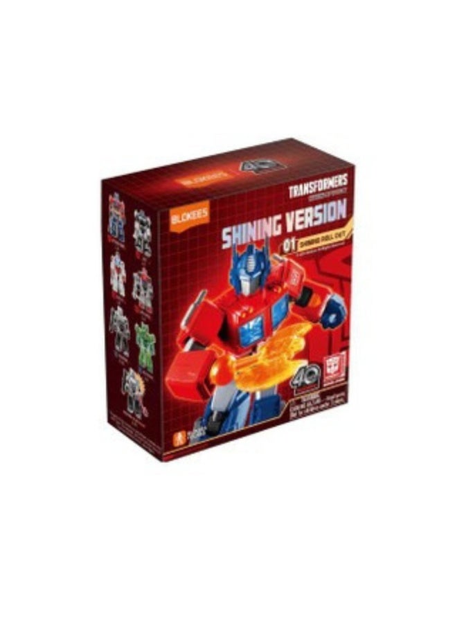 BLOKEES Transformers Shining Version 01 Building Kit | Shining Roll Out Collectible Action Figure Block Toy with Glowing Chest & Eyes | Licensed Model for Kids & Adults | Creative STEM Construction & Display - Image 2