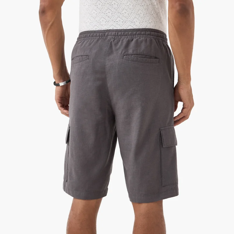 Iconic Iconic Flexi Waist Cargo Shorts with Drawstring Waist