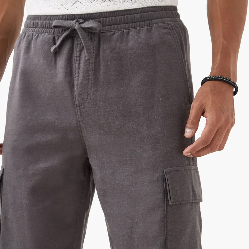 Iconic Iconic Flexi Waist Cargo Shorts with Drawstring Waist