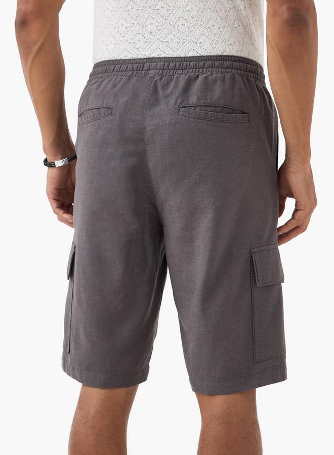 ايكونيك شورت كارجو بخصر مرن برباط - Image 3