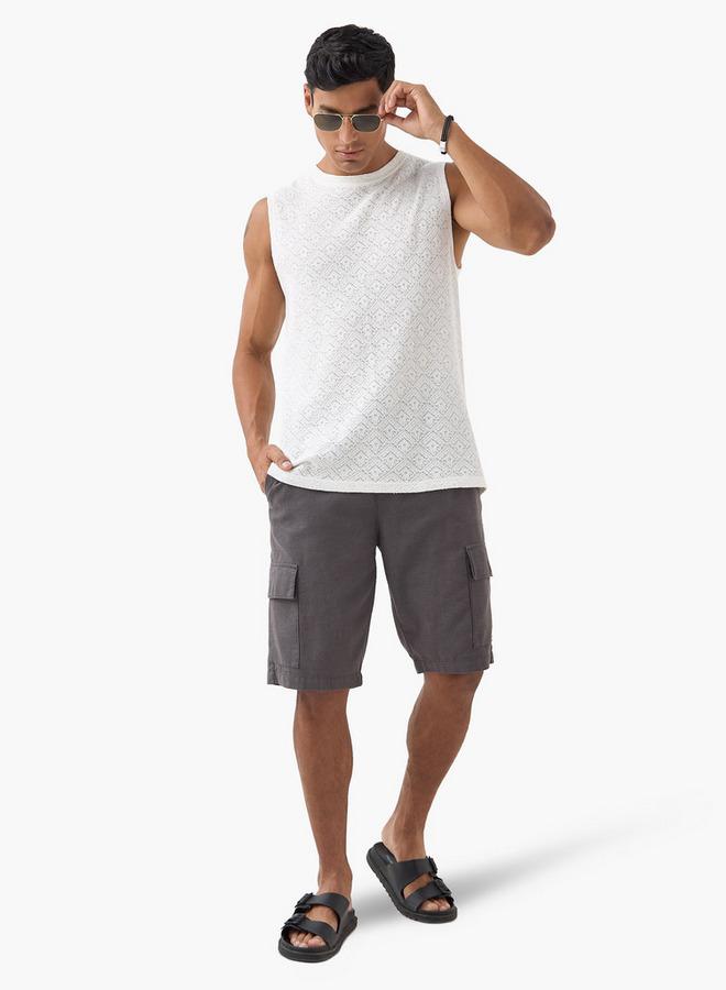 ايكونيك شورت كارجو بخصر مرن برباط - Image 2