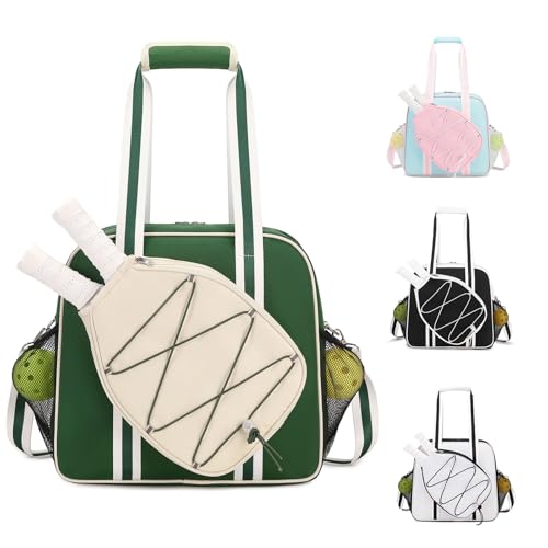 ACESAK Pickleball Bag Pickleball Bags for Women Men Teens with Waterproof Pocket Fence Hook Pickleball Tote Bag for Pickleball Racquet Sports Gym Duffle Adjustable Strap Green - Image 1
