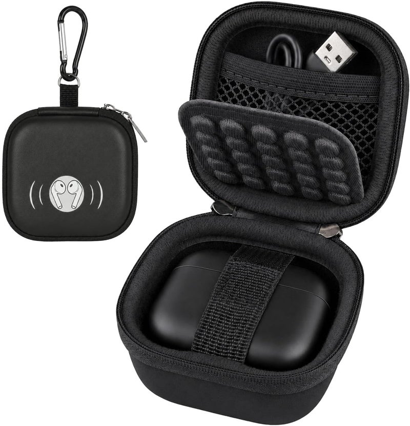 ANKHOH Earbud Case for TAGRY X08 Bluetooth Headphones True Wireless Earbuds 60H, EVA Hard Carrying Bag with Mesh Pocket, Carabiner, Dual Zipper, for Charging Cable and Ear Tips, Case Only - Image 1
