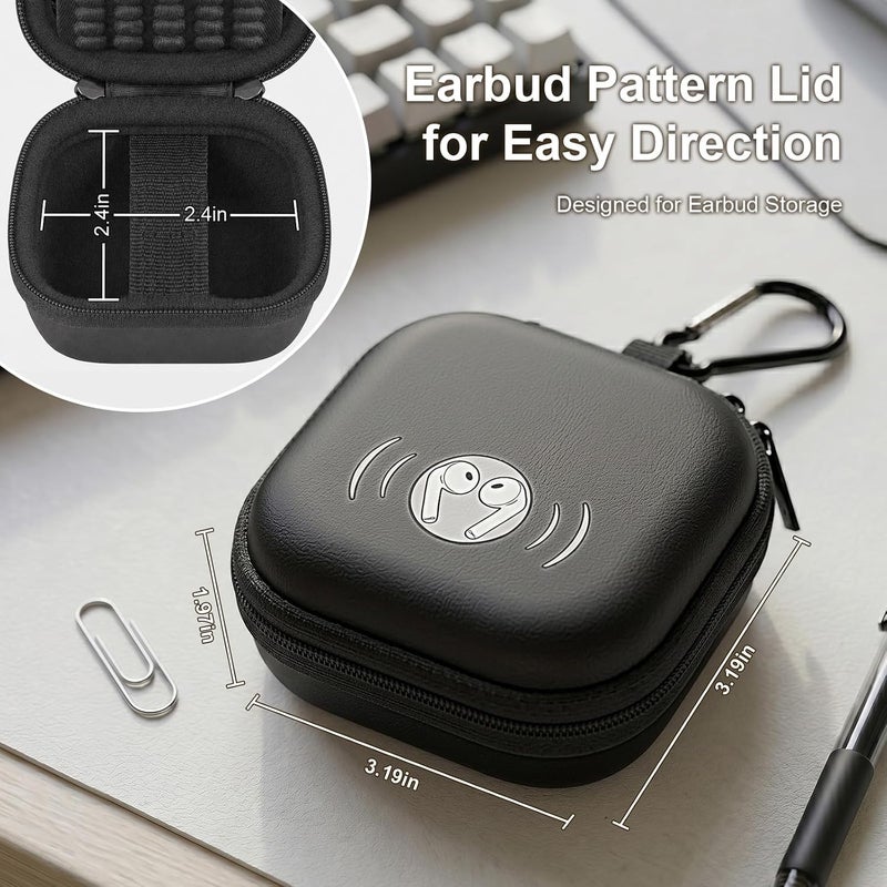 ANKHOH Earbud Case for TAGRY X08 Bluetooth Headphones True Wireless Earbuds 60H, EVA Hard Carrying Bag with Mesh Pocket, Carabiner, Dual Zipper, for Charging Cable and Ear Tips, Case Only - Image 3