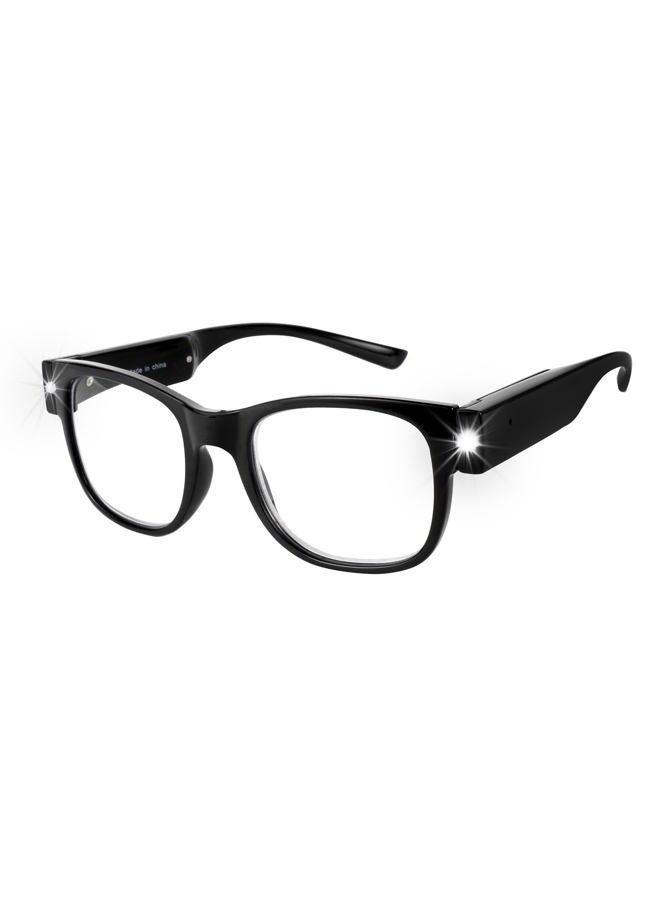 OuShiun USB Rechargeable Led Reading Glasses Smart Lighted Eyewear for Women Men (Black, 2.5X) - Image 1