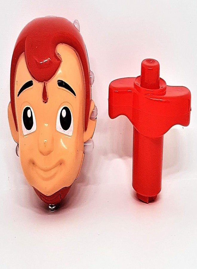 DIGSMORDEN Bheem Spinning Top Toy with Laser Flashing Lights & Dynamic Music | Colorful Light Up Spinning Top for Kids | Musical Pull String for Boys & Girls | Fun Gift Toy for Children (Red) - Image 3