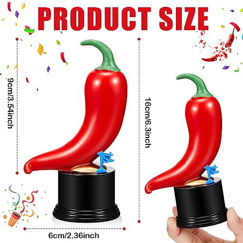 Yinkin 3 Pcs Chili Cook Off Trophies Chili Cook Off Prizes Medals Awards Decorations Salsa Contest Pepper Trophy for Winner Cooking Event Competition Gifts 1st Gold 2nd Silver 3rd BronzeCute - Image 3