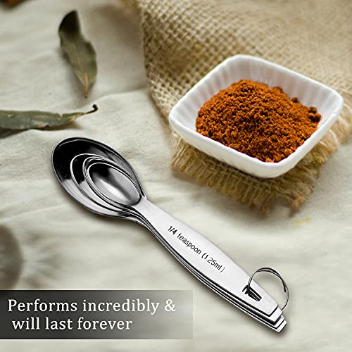 Steren Impex | Stainless Steel Measuring Spoon, Round Shaped, Set of 4 (1/4, 1/2, 1tsp, & 1 Tbsp.) - Image 5
