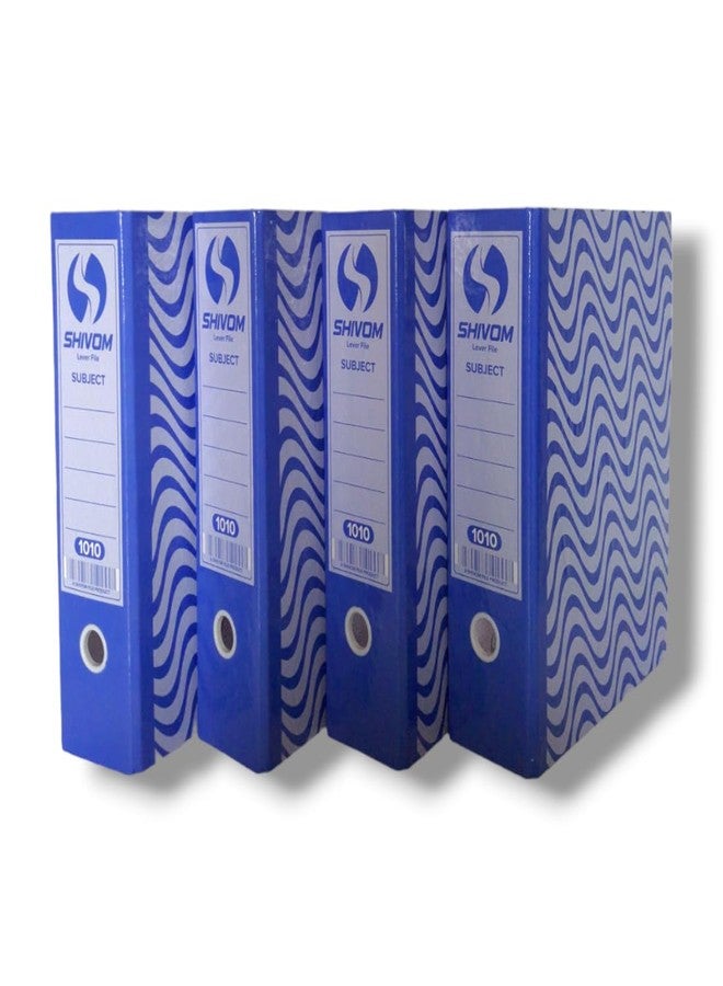 SHIVOM Cardboard Lamination Office Lever Arch Box Files 1010 Blue Best for A4, Legal, Letter Size, Office Document, Certificates, Assignment, Office, School and College (4) - Image 2