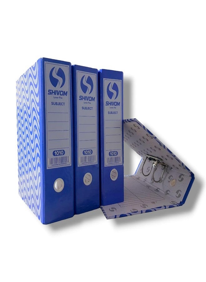 SHIVOM Cardboard Lamination Office Lever Arch Box Files 1010 Blue Best for A4, Legal, Letter Size, Office Document, Certificates, Assignment, Office, School and College (4) - Image 3