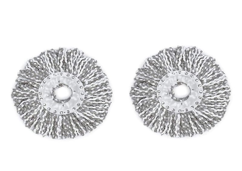 Stewit رأس استبدال ممسحة دائري ميكروفايبر 30 سم لتنظيف الأرضيات - ملحقات المطبخ - جديد لتحسين المنزل (رمادي) - عبوة من 2 - Image 1