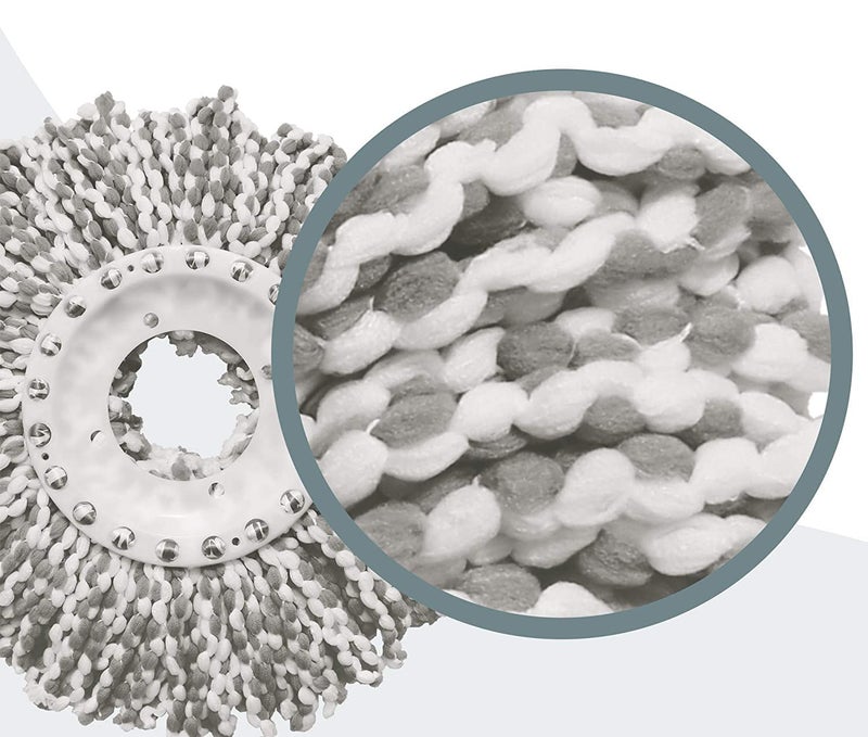 Stewit رأس استبدال ممسحة دائري ميكروفايبر 30 سم لتنظيف الأرضيات - ملحقات المطبخ - جديد لتحسين المنزل (رمادي) - عبوة من 2 - Image 4
