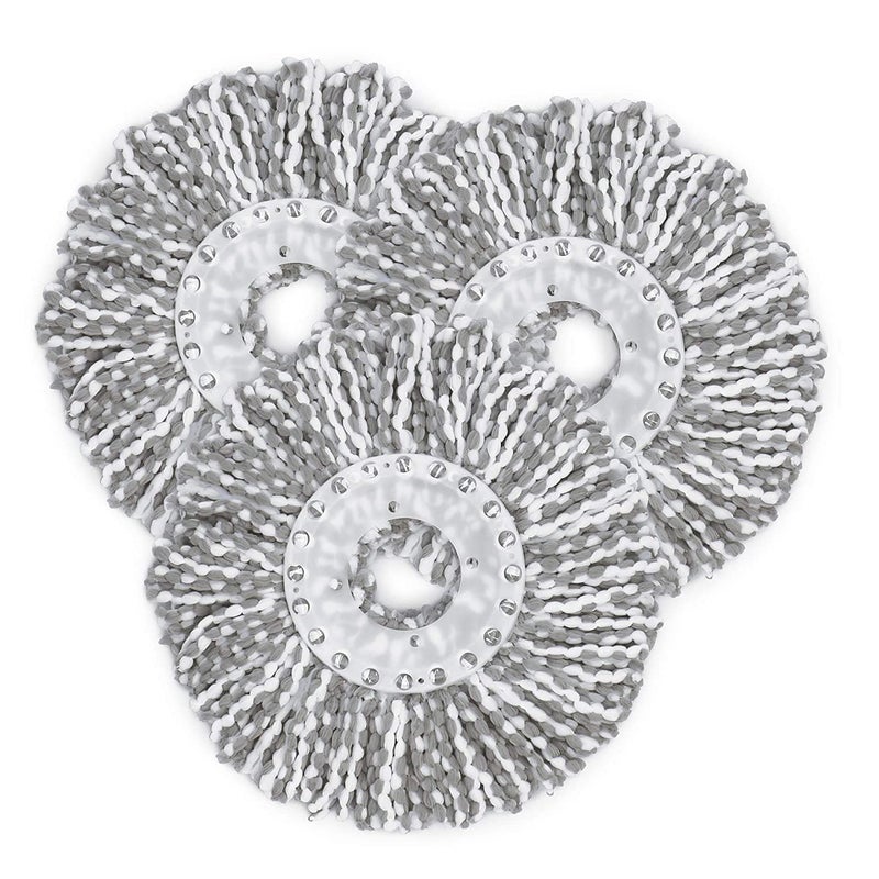 Stewit رأس استبدال ممسحة دائري ميكروفايبر 30 سم لتنظيف الأرضيات - ملحقات المطبخ - جديد لتحسين المنزل (رمادي) - عبوة من 2 - Image 3