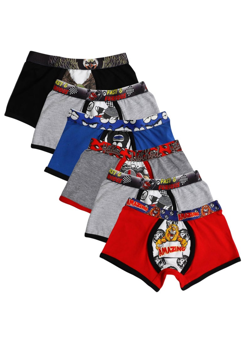 Cottonil Pack of 6 Cotton Party Boxer For Boys - Image 1