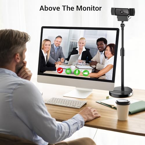 LenTok Telescopic Webcam Tripod Stand for Desk with Phone Holder, Desktop Webcam Mount Compatible with C922 C930e C920S C920 C615 C960 C920x Brio 4K, Table Phone Stand with 1/4'' Thread - Image 4
