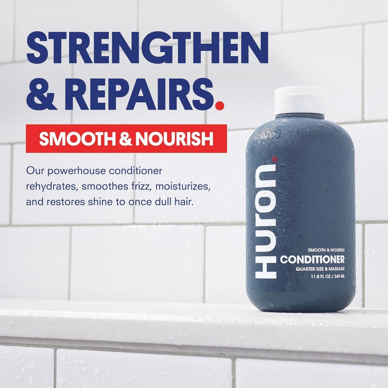 Huron Men’s Conditioner - Lightweight, Hydrating Conditioner - Eliminates Frizzy Hair, Moisturizes, & Restores Shine - Clean & Invigorating Scent - 100% Vegan Ingredients & Cruelty-Free - 11.8 Fl Oz - Image 3