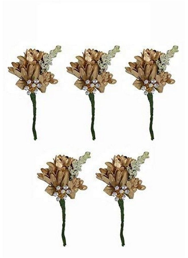 Inaaya Artificial Flower Hair Accessories For Women Karvachauth Hair Juda Pins Flower Pins For Bun For Grils And Women  - Image 5