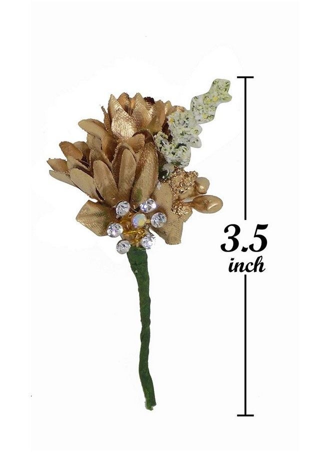 Inaaya Artificial Flower Hair Accessories For Women Karvachauth Hair Juda Pins Flower Pins For Bun For Grils And Women  - Image 3