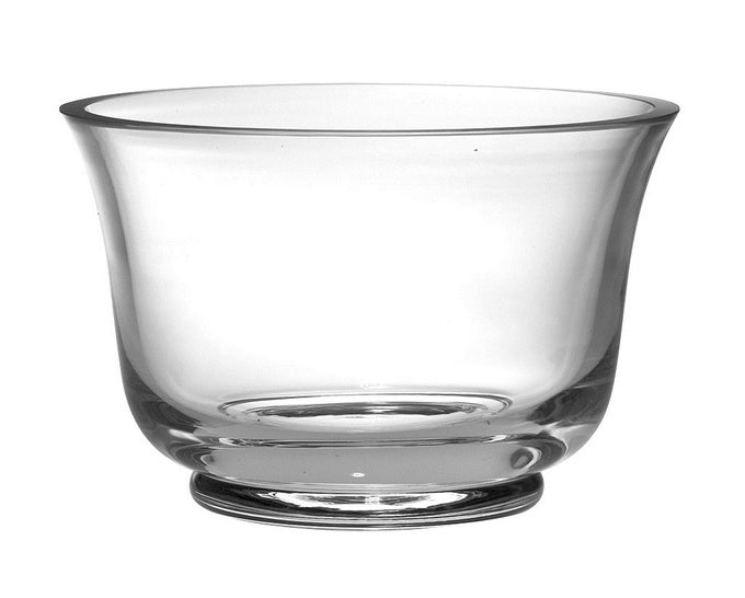 HANDMADE GLASS THICK REVERE BOWL CLEAR 9 D 9 INCHES DIAMETER MADE IN EUROPE