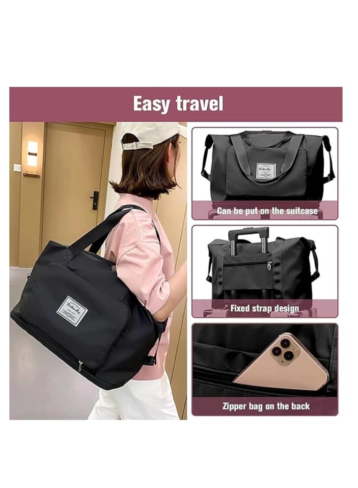 Cool Baby COOLBABY Upgraded Large Capacity Foldable Duffel Bag, Collapsible Travel Bag, Portable Travel Bag, Lightweight, Waterproof, Oxford Cloth for Sports, Gym, Vacation  - Image 4