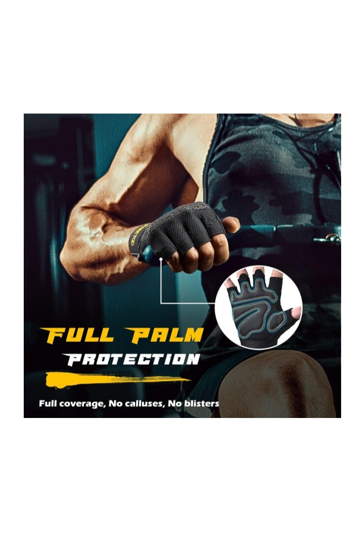 FREETOO Workout Gloves Large – Full Palm Protection – Ultra Ventilated Weight Lifting Gloves with Cushion Pads and Silicone Grip - Image 2