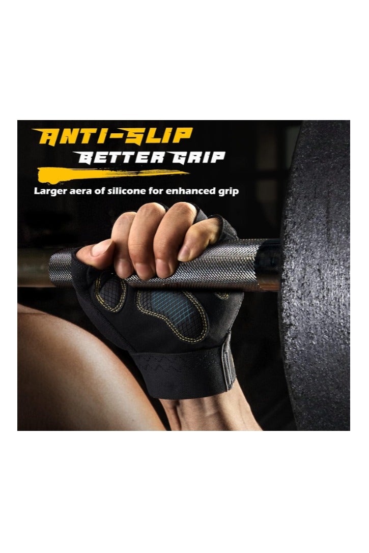 FREETOO Workout Gloves Large – Full Palm Protection – Ultra Ventilated Weight Lifting Gloves with Cushion Pads and Silicone Grip - Image 3