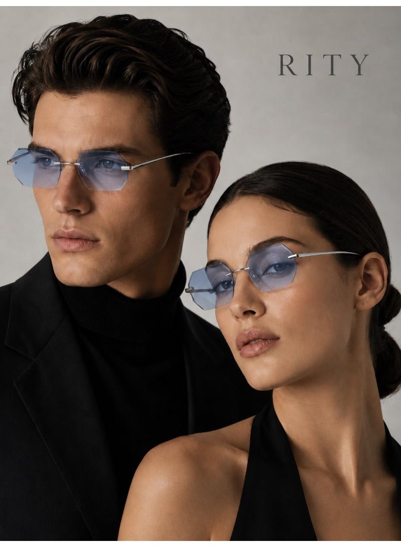 RITY Men & Women Sunglasses with Elegant Metal Frame and Polarized Lenses | Full UV Protection | Luxury Fashion Eyewear for Driving, Travel, Beach & Outdoor Activities | Stylish & Lightweight Design - Image 2