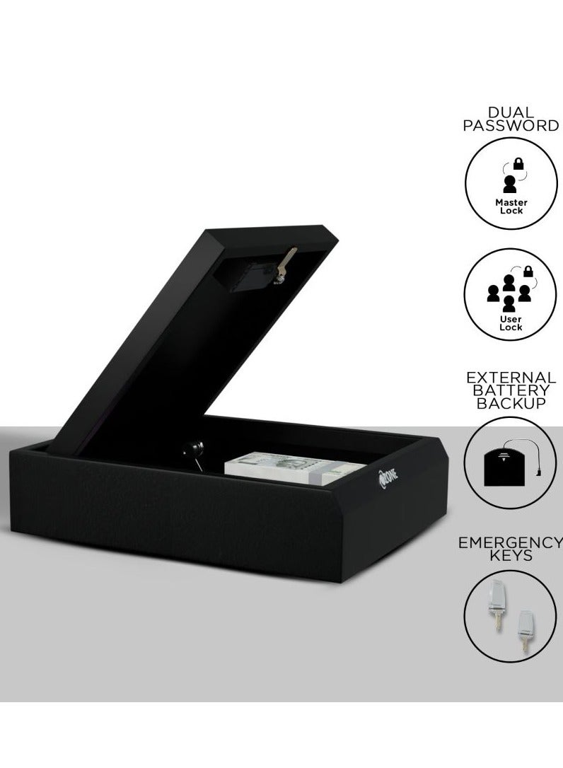 أوزون إيزي بلس سيف | 5.28 لتر | درج شخصي محمول إلكتروني آمن مع وصول دبوس المستخدم | خزانة من الفولاذ المقاوم للصدأ للمنزل والمكتب - لمسة نهائية سوداء من شركة Ozone India - Image 5