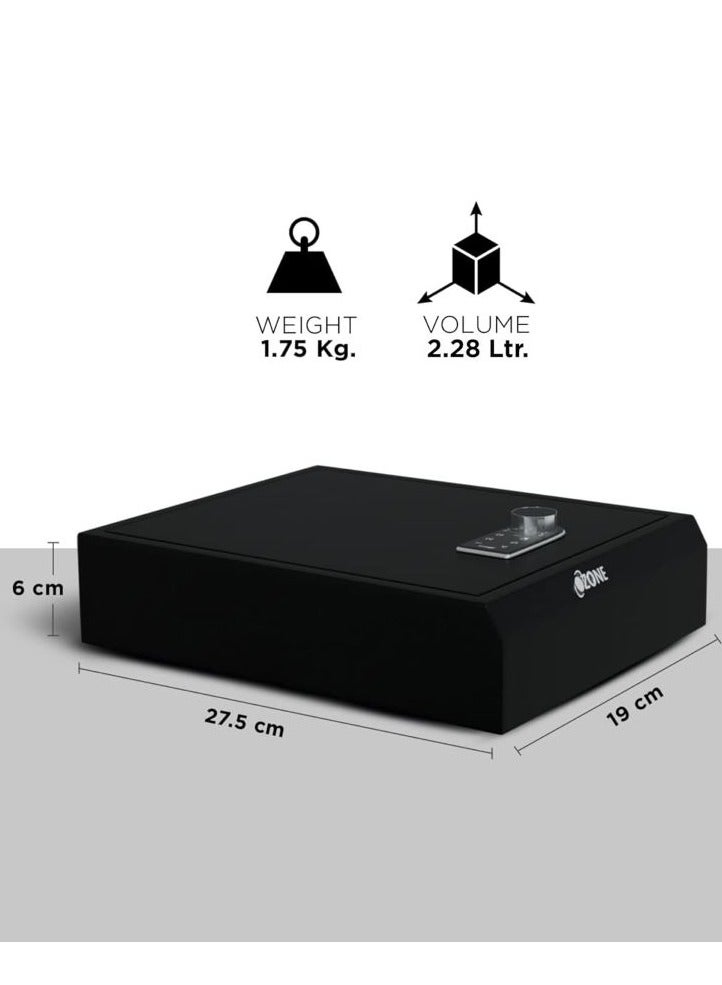 أوزون إيزي بلس سيف | 5.28 لتر | درج شخصي محمول إلكتروني آمن مع وصول دبوس المستخدم | خزانة من الفولاذ المقاوم للصدأ للمنزل والمكتب - لمسة نهائية سوداء من شركة Ozone India - Image 4