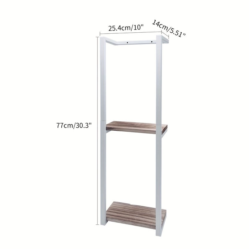 White Wall Mounted Bathroom Towel Rack Storage Organizer For Toilet Towel Hanging - Image 2