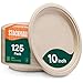 Stack Man Paper Plates 100 Compostable Heavy Duty Disposable 10 Inch Plate 125Pack EcoFriendly Biodegradable Bagasse PFASFree BPI Certified - Image 1