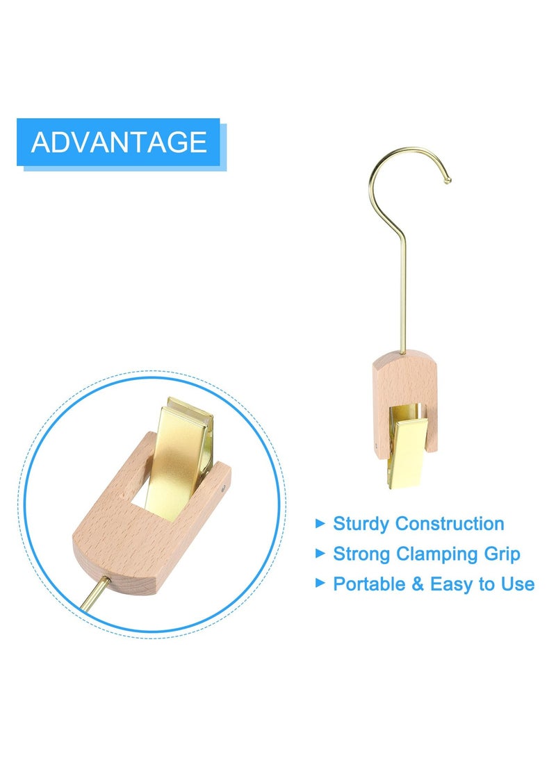 KASTWAVE Hanging Clips, 4Pcs Alloy Multipurpose Hanger for Closet Garment Hanging Hook Portable Family Travel Rotating Hanging Laundry Hook, Clothespin, hat Clip (190mm Gold) - Image 4