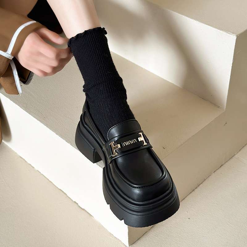 Mary Jane Height-Increasing Flats Jk Small Leather Shoes For Women Style College Style Slip-On Loafers For Women - Image 1